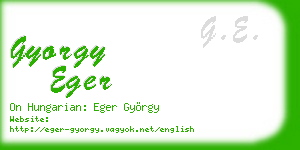 gyorgy eger business card